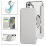 Custodia per telefono ultra sottile in ecopelle con supporto girevole e placcatura magnetica., For Samsung Galaxy S25 / S24 5G, For Samsung Galaxy S25+ / S24+ 5G, For Samsung Galaxy S25 Ultra 5G