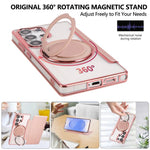 Custodia per telefono ultra sottile in ecopelle con supporto girevole e placcatura magnetica., For Samsung Galaxy S24 Ultra 5G, For Samsung Galaxy S23 Ultra 5G, For Samsung Galaxy S23+ 5G