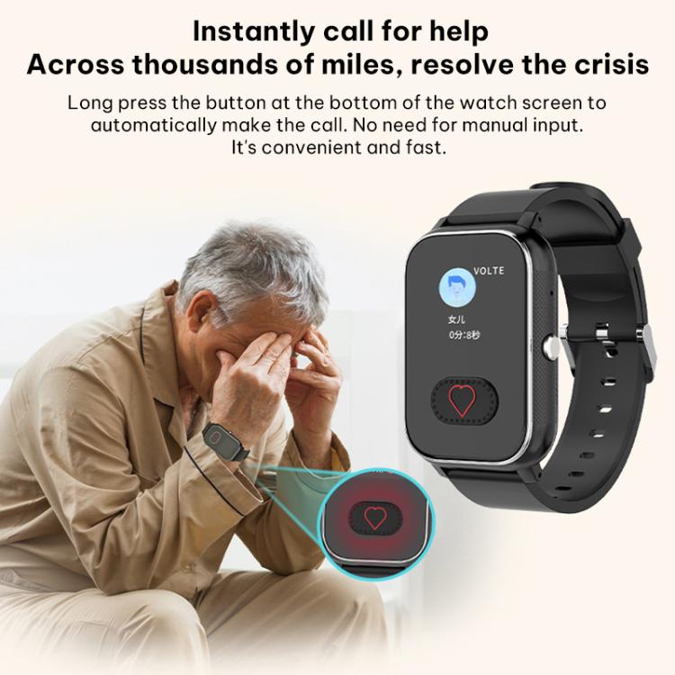 Smartwatch FA96S con schermo da 1 pollice, rete 4G e tracciamento GPS, ideale per anziani., Eurasia-Africa Version, American Version