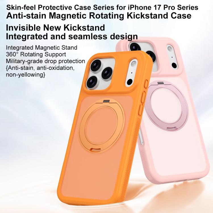 Custodia per telefono magnetica con supporto girevole, antimacchia e supporto girevole, delicata sulla pelle., For iPhone 17 Pro Max, For iPhone 17 Pro