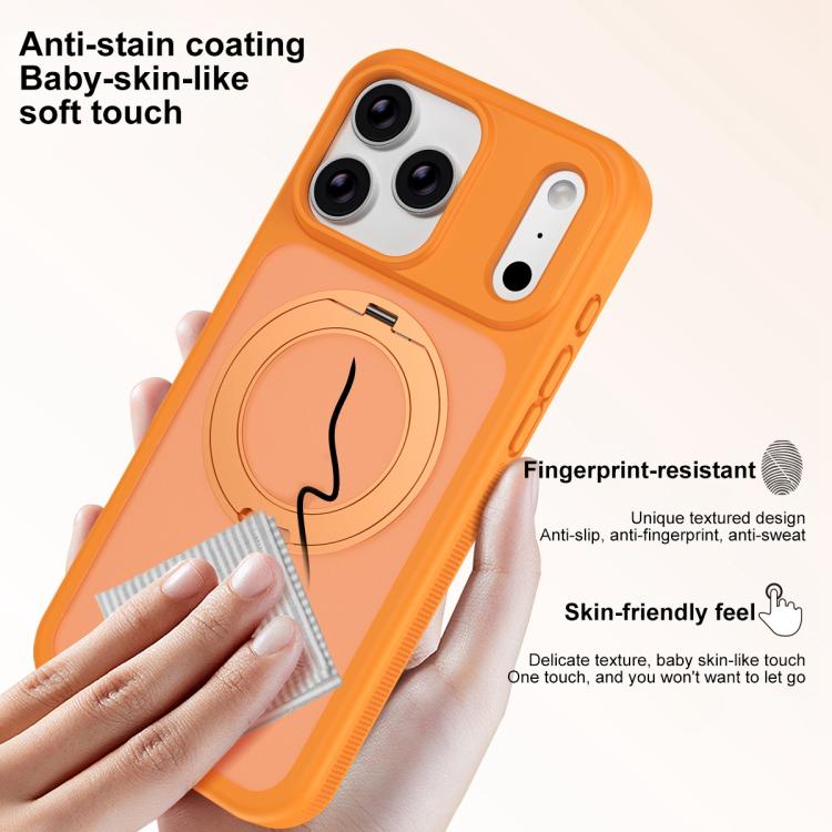 Custodia per telefono magnetica con supporto girevole, antimacchia e supporto girevole, delicata sulla pelle., For iPhone 17 Pro Max, For iPhone 17 Pro