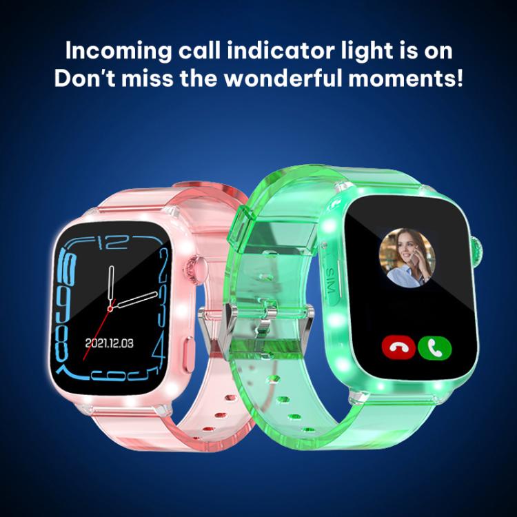 Orologio intelligente per bambini FA100 con schermo da 1,83 pollici, rete 4G, tracciamento GPS e luce lampeggiante.