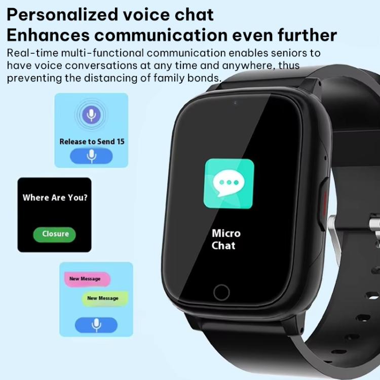 FA83S Smartwatch da 1,69 pollici con rete 4G e GPS, ideale per anziani, con supporto per il monitoraggio della frequenza cardiaca e della pressione sanguigna., Eurasia-Africa Version, American Version