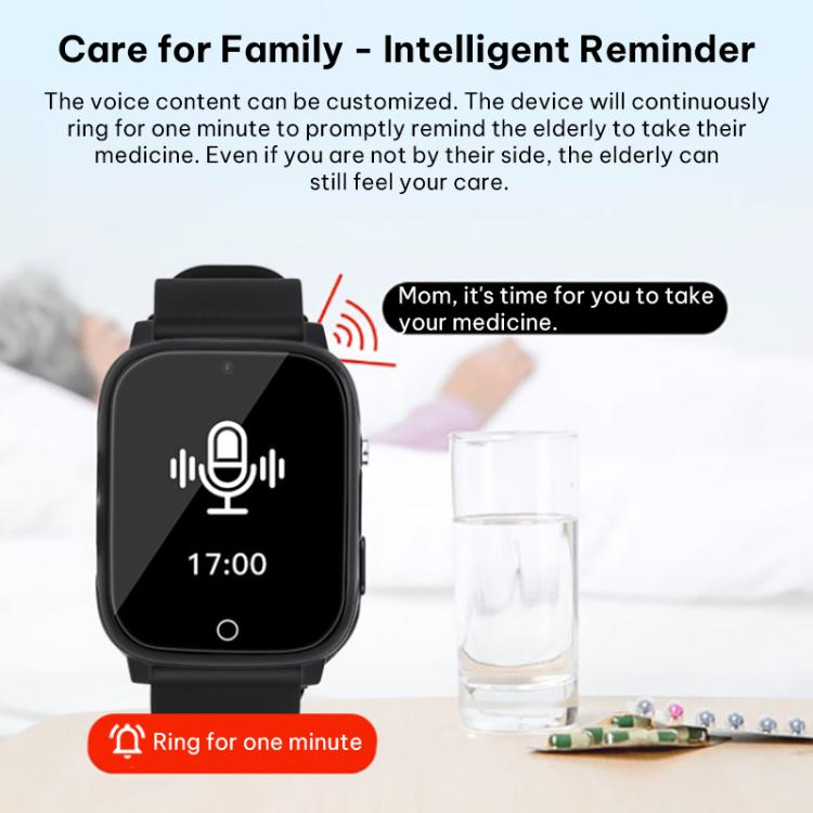 FA83S Smartwatch da 1,69 pollici con rete 4G e GPS, ideale per anziani, con supporto per il monitoraggio della frequenza cardiaca e della pressione sanguigna., Eurasia-Africa Version, American Version