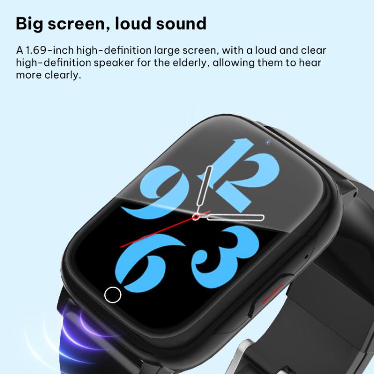 FA83S Smartwatch da 1,69 pollici con rete 4G e GPS, ideale per anziani, con supporto per il monitoraggio della frequenza cardiaca e della pressione sanguigna., Eurasia-Africa Version, American Version