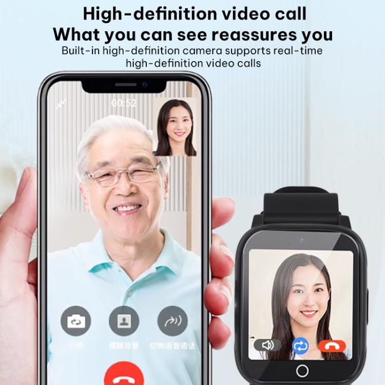 FA83S Smartwatch da 1,69 pollici con rete 4G e GPS, ideale per anziani, con supporto per il monitoraggio della frequenza cardiaca e della pressione sanguigna., Eurasia-Africa Version, American Version