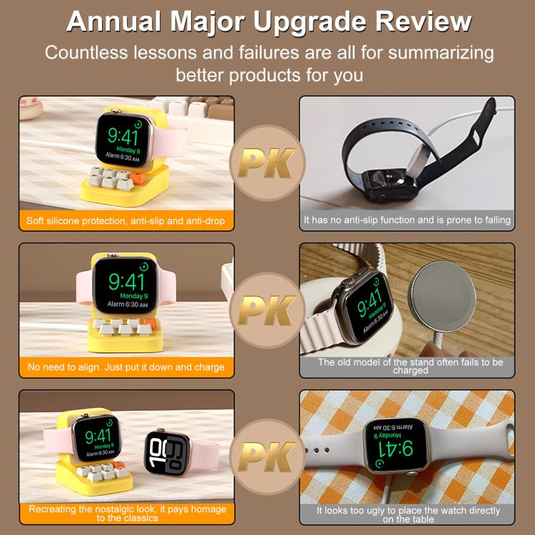 XDcase per Apple Watch, design macchina da scrivere, supporto di ricarica per smartwatch