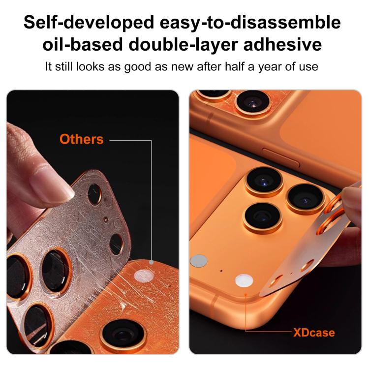 XDcase - 2 protezioni integrate per obiettivo fotografico in acrilico satinato traslucido, For iPhone 17 Pro Max, For iPhone 17 Pro