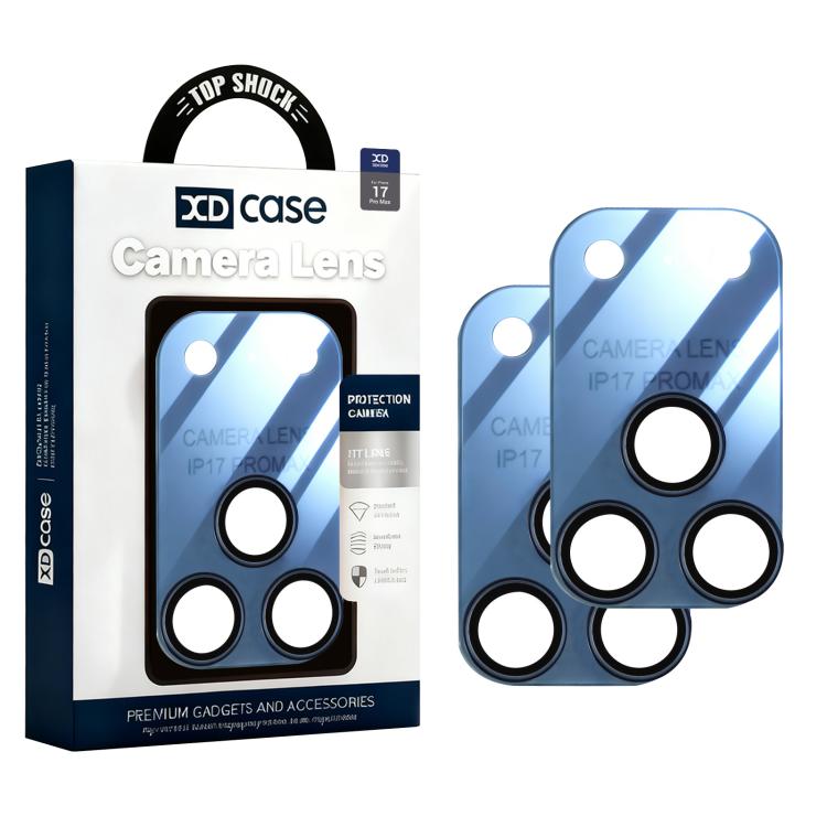 XDcase - 2 protezioni integrate per obiettivo fotografico in acrilico satinato traslucido, For iPhone 17 Pro Max, For iPhone 17 Pro