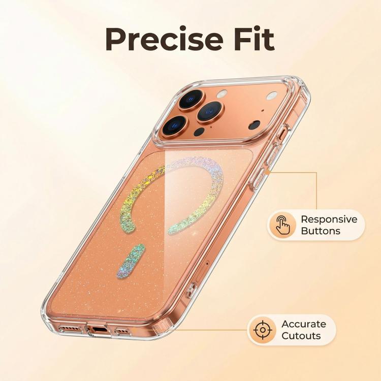 Custodia magnetica in TPU con glitter per telefono, For iPhone 17 Pro Max, For iPhone 17 Pro