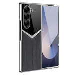 Custodia per telefono in ecopelle vegana effetto legno a contrasto con pellicola protettiva per lo schermo., For Samsung Galaxy Z Fold7 5G, For Samsung Galaxy Z Fold6 5G, For Samsung Galaxy Z Fold5 5G, For Samsung Galaxy Z Fold4 5G