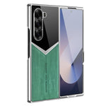 Custodia per telefono in ecopelle vegana effetto legno a contrasto con pellicola protettiva per lo schermo., For Samsung Galaxy Z Fold7 5G, For Samsung Galaxy Z Fold6 5G, For Samsung Galaxy Z Fold5 5G, For Samsung Galaxy Z Fold4 5G