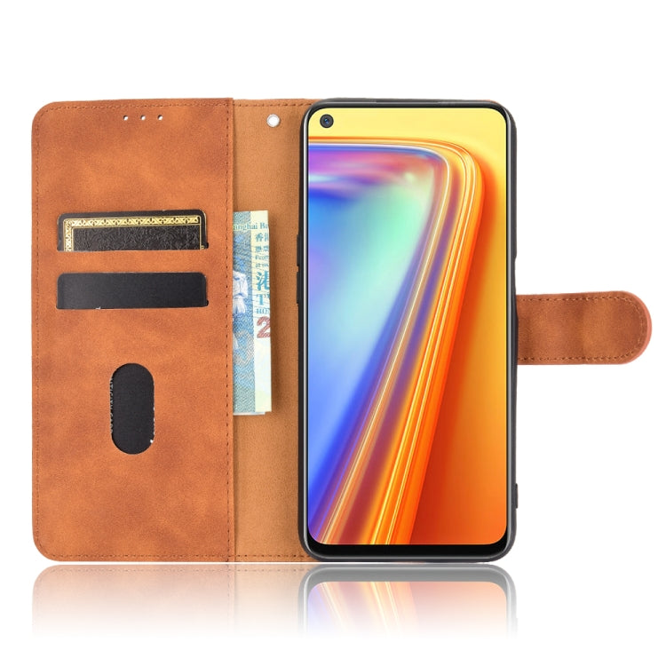 Tinta unita Skin Feel Fibbia magnetica Flip orizzontale Custodia in pelle PU con struttura in vitello con supporto e slot per schede e portafoglio, For OPPO Realme 7, For OPPO Realme Narzo 20 Pro