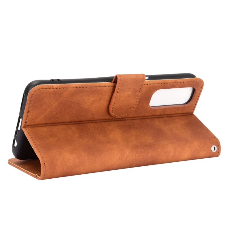Tinta unita Skin Feel Fibbia magnetica Flip orizzontale Custodia in pelle PU con struttura in vitello con supporto e slot per schede e portafoglio, For OPPO Realme 7, For OPPO Realme Narzo 20 Pro