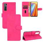 Tinta unita Skin Feel Fibbia magnetica Flip orizzontale Custodia in pelle PU con struttura in vitello con supporto e slot per schede e portafoglio, For OPPO Realme 7, For OPPO Realme Narzo 20 Pro