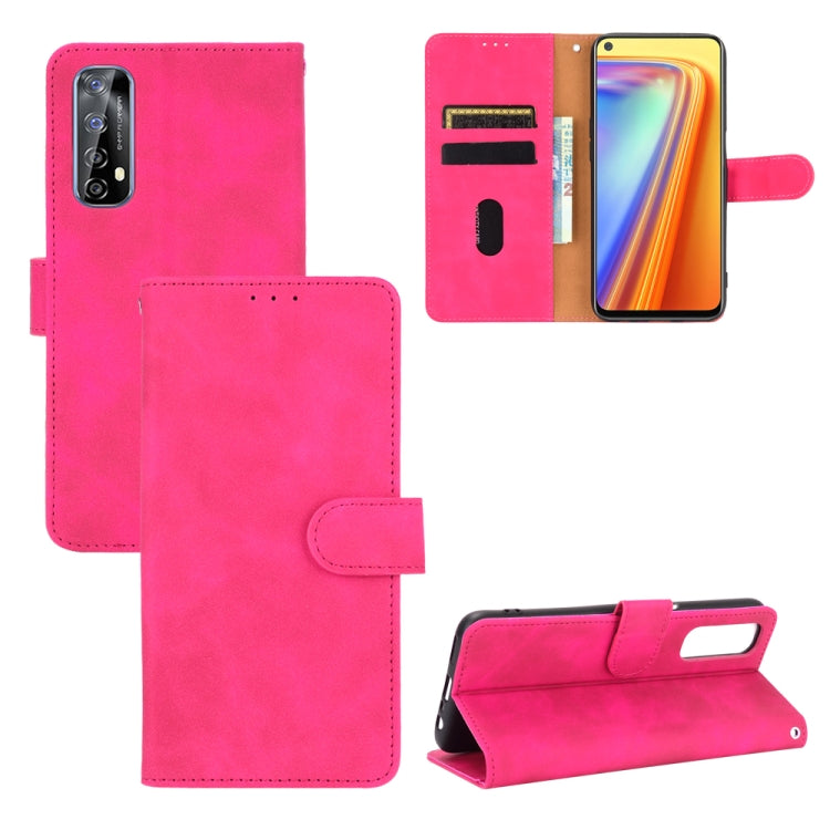 Tinta unita Skin Feel Fibbia magnetica Flip orizzontale Custodia in pelle PU con struttura in vitello con supporto e slot per schede e portafoglio, For OPPO Realme 7, For OPPO Realme Narzo 20 Pro