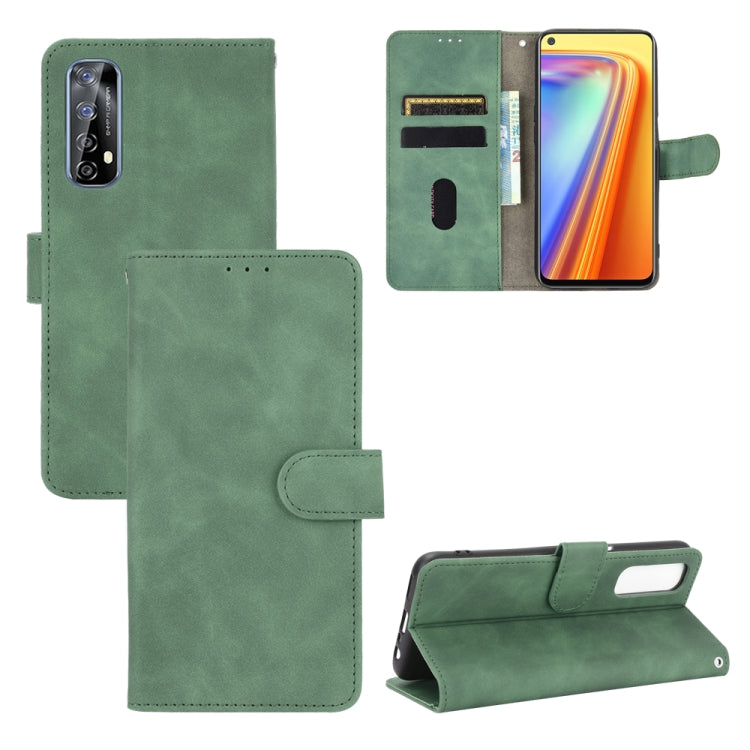 Tinta unita Skin Feel Fibbia magnetica Flip orizzontale Custodia in pelle PU con struttura in vitello con supporto e slot per schede e portafoglio, For OPPO Realme 7, For OPPO Realme Narzo 20 Pro