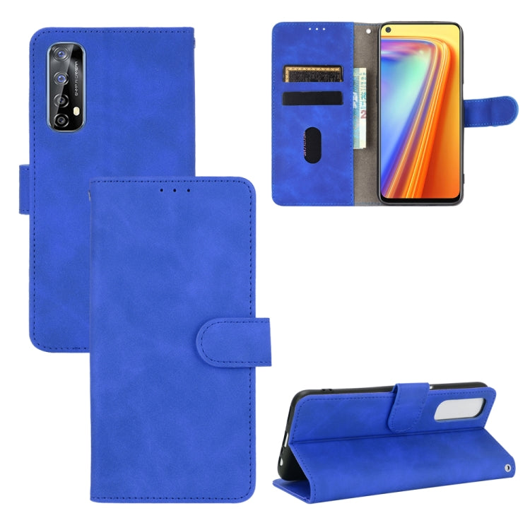 Tinta unita Skin Feel Fibbia magnetica Flip orizzontale Custodia in pelle PU con struttura in vitello con supporto e slot per schede e portafoglio, For OPPO Realme 7, For OPPO Realme Narzo 20 Pro
