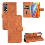 Tinta unita Skin Feel Fibbia magnetica Flip orizzontale Custodia in pelle PU con struttura in vitello con supporto e slot per schede e portafoglio, For OPPO Realme 7, For OPPO Realme Narzo 20 Pro