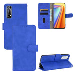 Tinta unita Skin Feel Fibbia magnetica Flip orizzontale Custodia in pelle PU con struttura in vitello con supporto e slot per schede e portafoglio, For OPPO Realme 7, For OPPO Realme Narzo 20 Pro