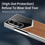 Custodia per telefono in ecopelle vegana effetto legno a contrasto con pellicola protettiva per lo schermo., For Samsung Galaxy Z Fold3 5G