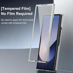 Custodia per telefono in ecopelle vegana effetto legno a contrasto con pellicola protettiva per lo schermo., For Samsung Galaxy Z Fold7 5G, For Samsung Galaxy Z Fold6 5G, For Samsung Galaxy Z Fold5 5G, For Samsung Galaxy Z Fold4 5G