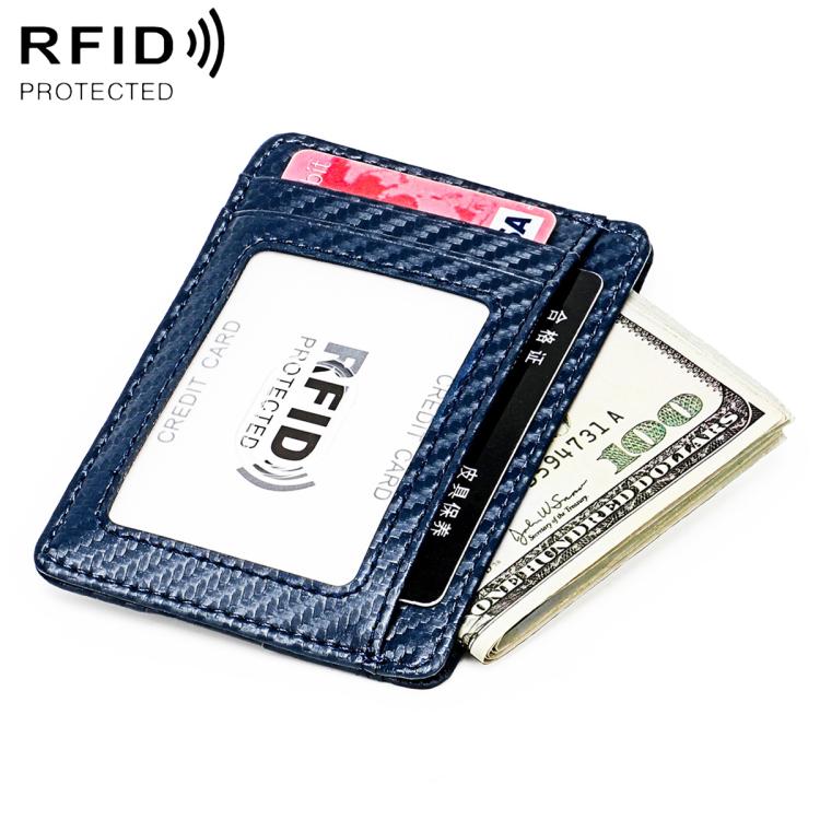 Borsa porta carte alla moda antifurto RFID in fibra di carbonio KB197