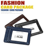 Borsa porta carte alla moda antifurto RFID in fibra di carbonio KB197