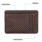 Borsa porta carte alla moda antifurto RFID in fibra di carbonio KB197
