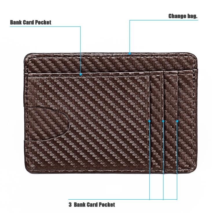 Borsa porta carte alla moda antifurto RFID in fibra di carbonio KB197