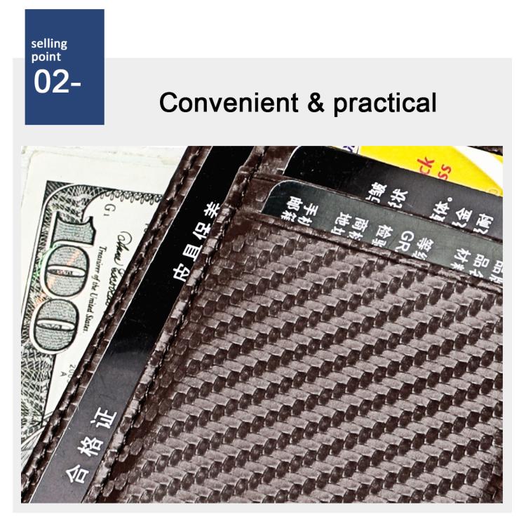 Borsa porta carte alla moda antifurto RFID in fibra di carbonio KB197