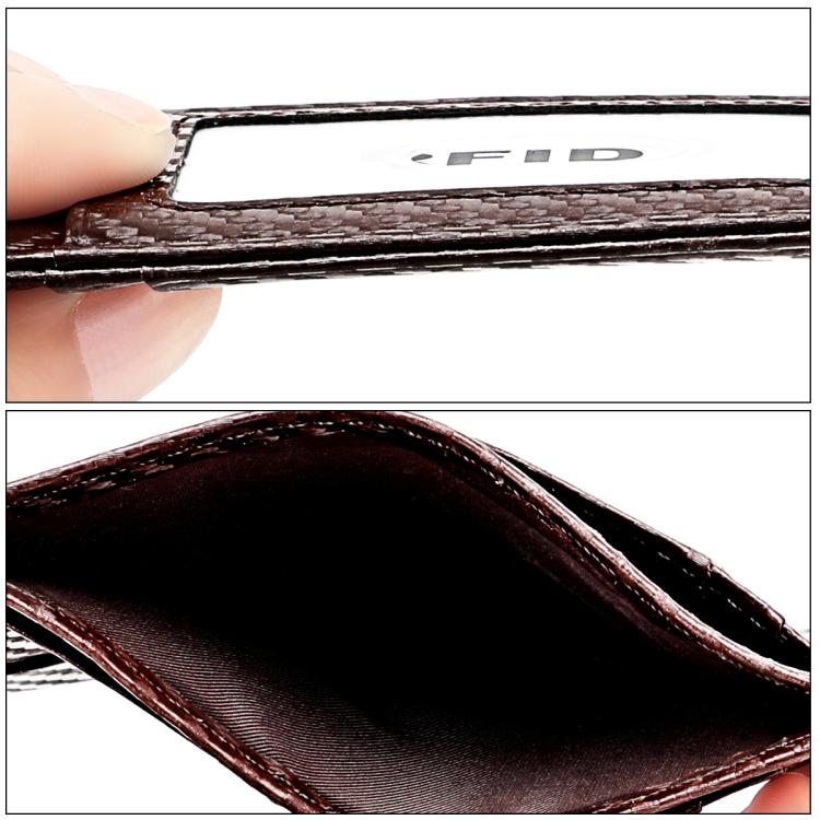 Borsa porta carte alla moda antifurto RFID in fibra di carbonio KB197