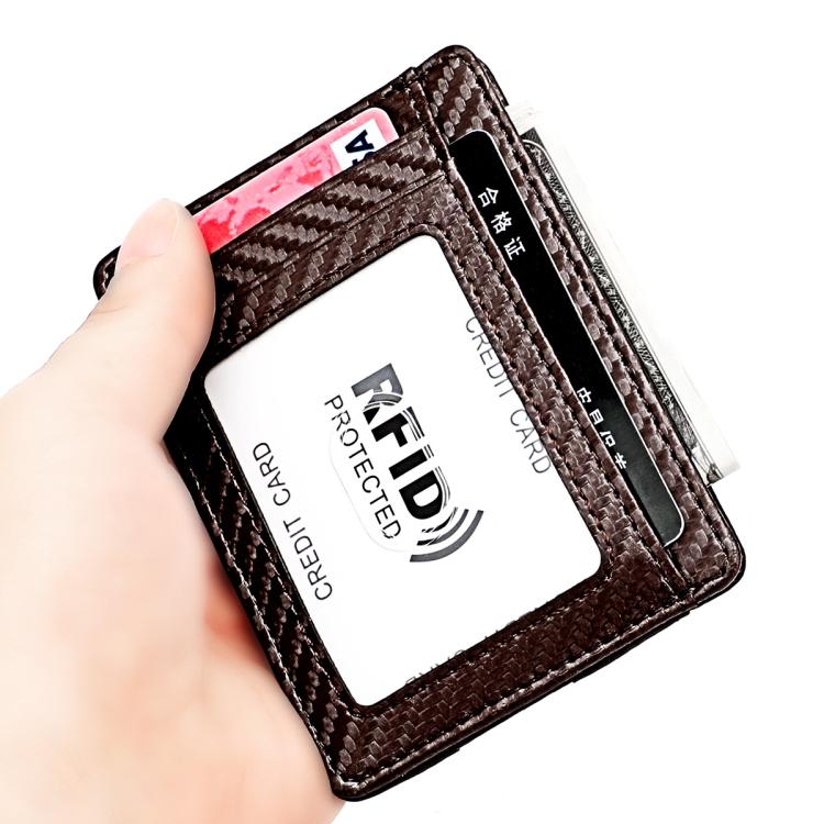 Borsa porta carte alla moda antifurto RFID in fibra di carbonio KB197