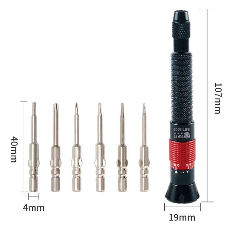Set di cacciaviti a coppia regolabile BEST BST-9909 7 in 1 con punte per cacciavite S2, BEST BST-9909