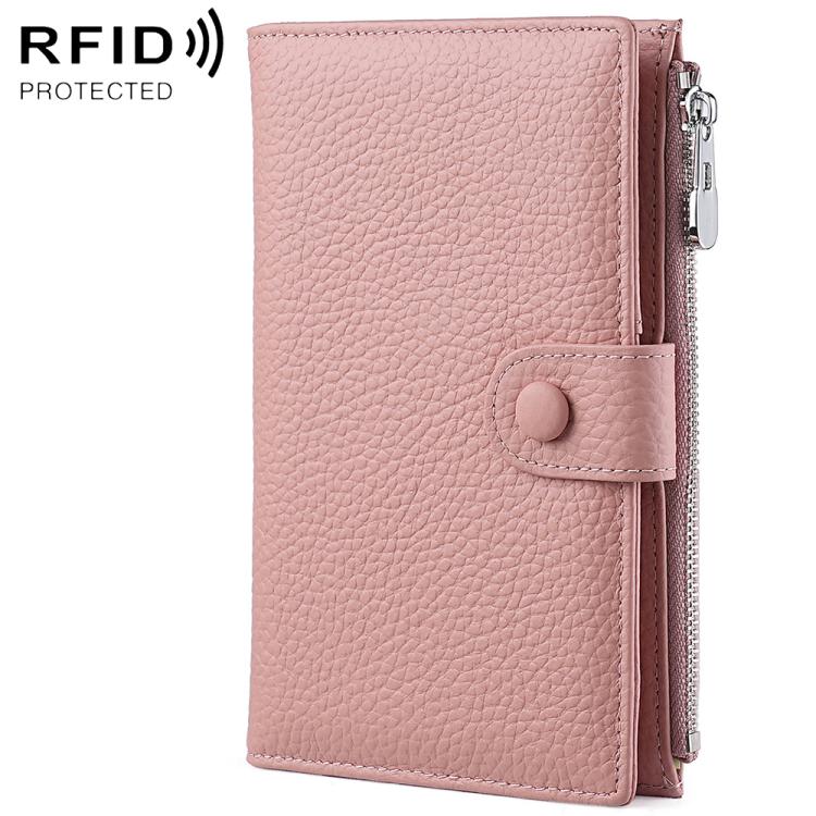Borsa portadocumenti antifurto RFID in vera pelle.