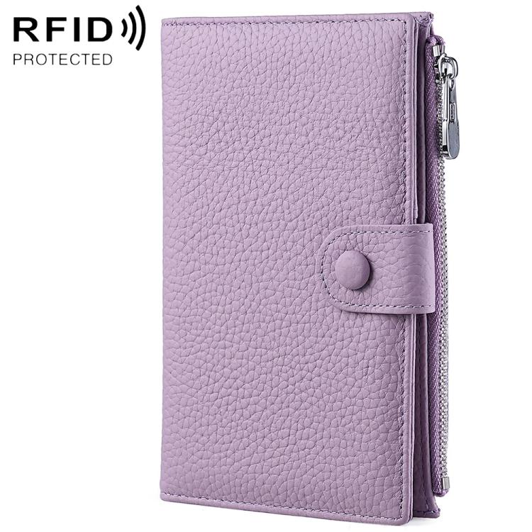 Borsa portadocumenti antifurto RFID in vera pelle.