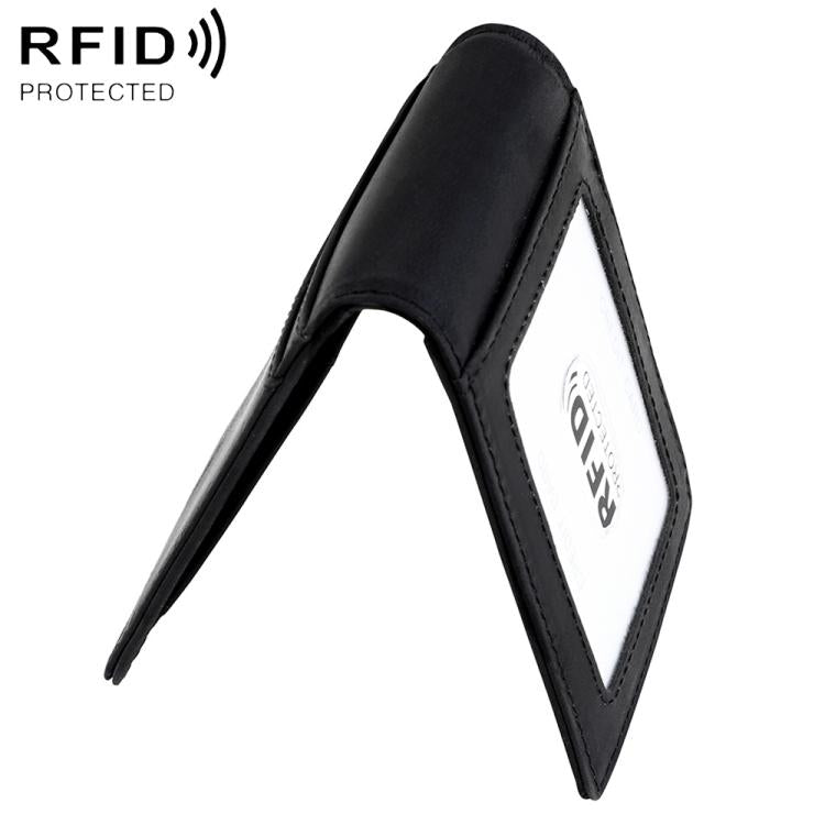 Portafoglio antifurto RFID in pelle stile retrò Crazy Horse con protezione RFID.