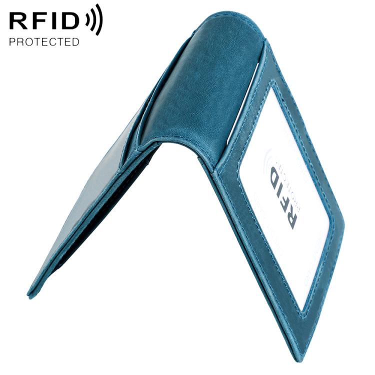 Portafoglio antifurto RFID in pelle stile retrò Crazy Horse con protezione RFID.
