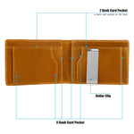 Portafoglio antifurto RFID in pelle stile retrò Crazy Horse con protezione RFID.