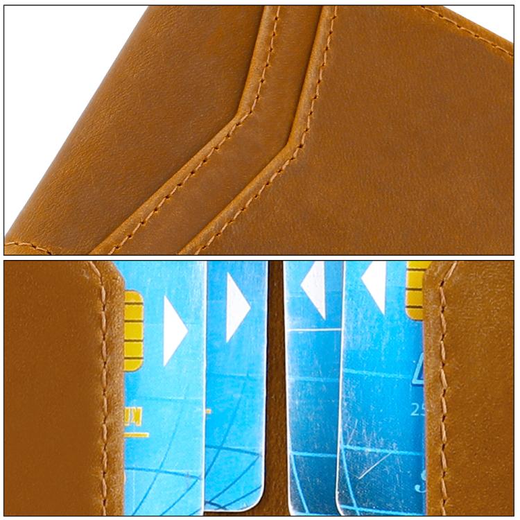 Portafoglio antifurto RFID in pelle stile retrò Crazy Horse con protezione RFID.
