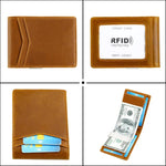Portafoglio antifurto RFID in pelle stile retrò Crazy Horse con protezione RFID.