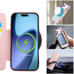 Custodia per telefono ultra sottile in ecopelle con placcatura magnetica, For iPhone 17 Pro Max, For iPhone 17 Pro, For iPhone 17