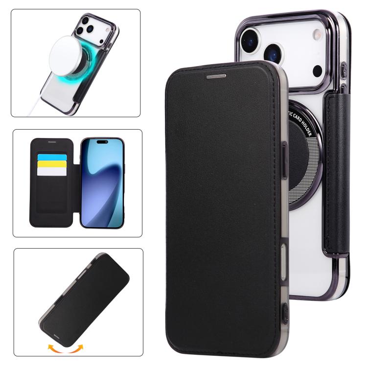 Custodia per telefono ultra sottile in ecopelle con placcatura magnetica, For iPhone 17 Pro Max, For iPhone 17 Pro, For iPhone 17