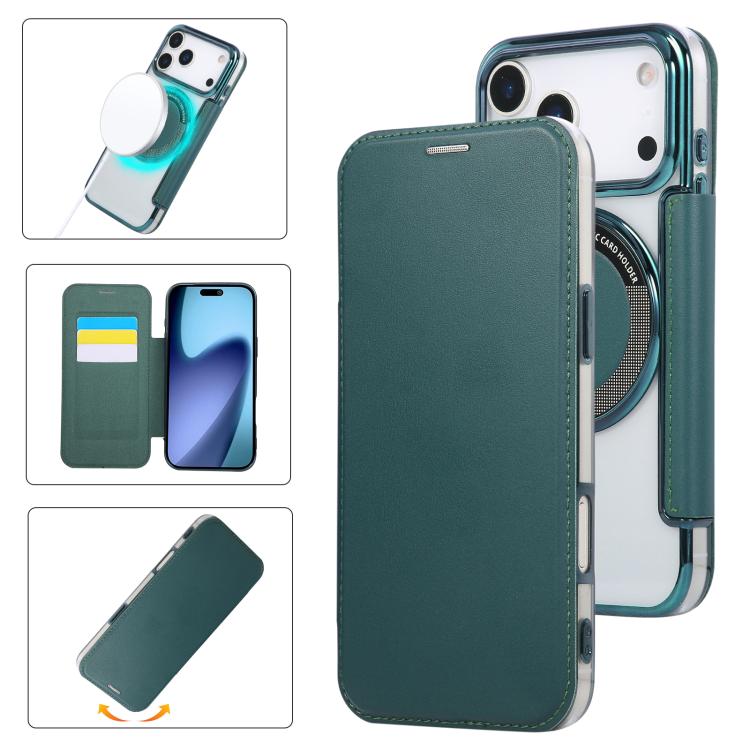 Custodia per telefono ultra sottile in ecopelle con placcatura magnetica, For iPhone 17 Pro Max, For iPhone 17 Pro, For iPhone 17