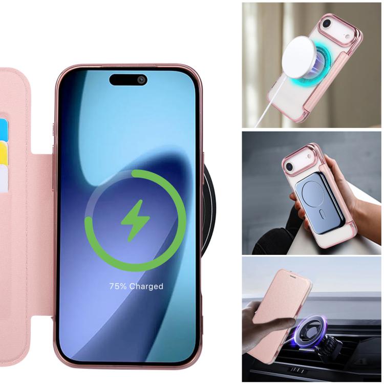 Custodia per telefono ultra sottile in ecopelle con placcatura magnetica, For iPhone Air, For iPhone 16e, For iPhone 16 Pro Max