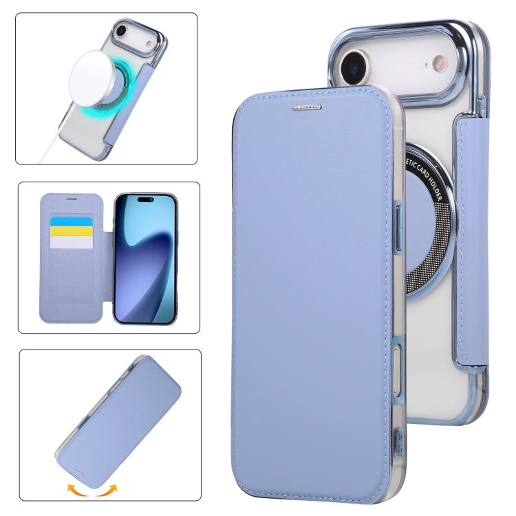 Custodia per telefono ultra sottile in ecopelle con placcatura magnetica, For iPhone Air, For iPhone 16e, For iPhone 16 Pro Max