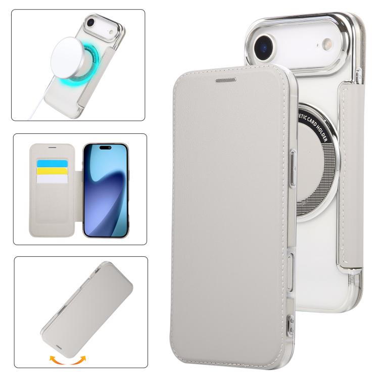 Custodia per telefono ultra sottile in ecopelle con placcatura magnetica, For iPhone Air, For iPhone 16e, For iPhone 16 Pro Max