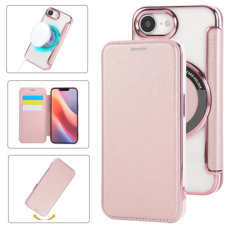 Custodia per telefono ultra sottile in ecopelle con placcatura magnetica, For iPhone Air, For iPhone 16e, For iPhone 16 Pro Max