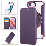 Custodia per telefono ultra sottile in ecopelle con placcatura magnetica, For iPhone Air, For iPhone 16e, For iPhone 16 Pro Max