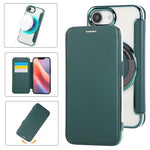 Custodia per telefono ultra sottile in ecopelle con placcatura magnetica, For iPhone Air, For iPhone 16e, For iPhone 16 Pro Max